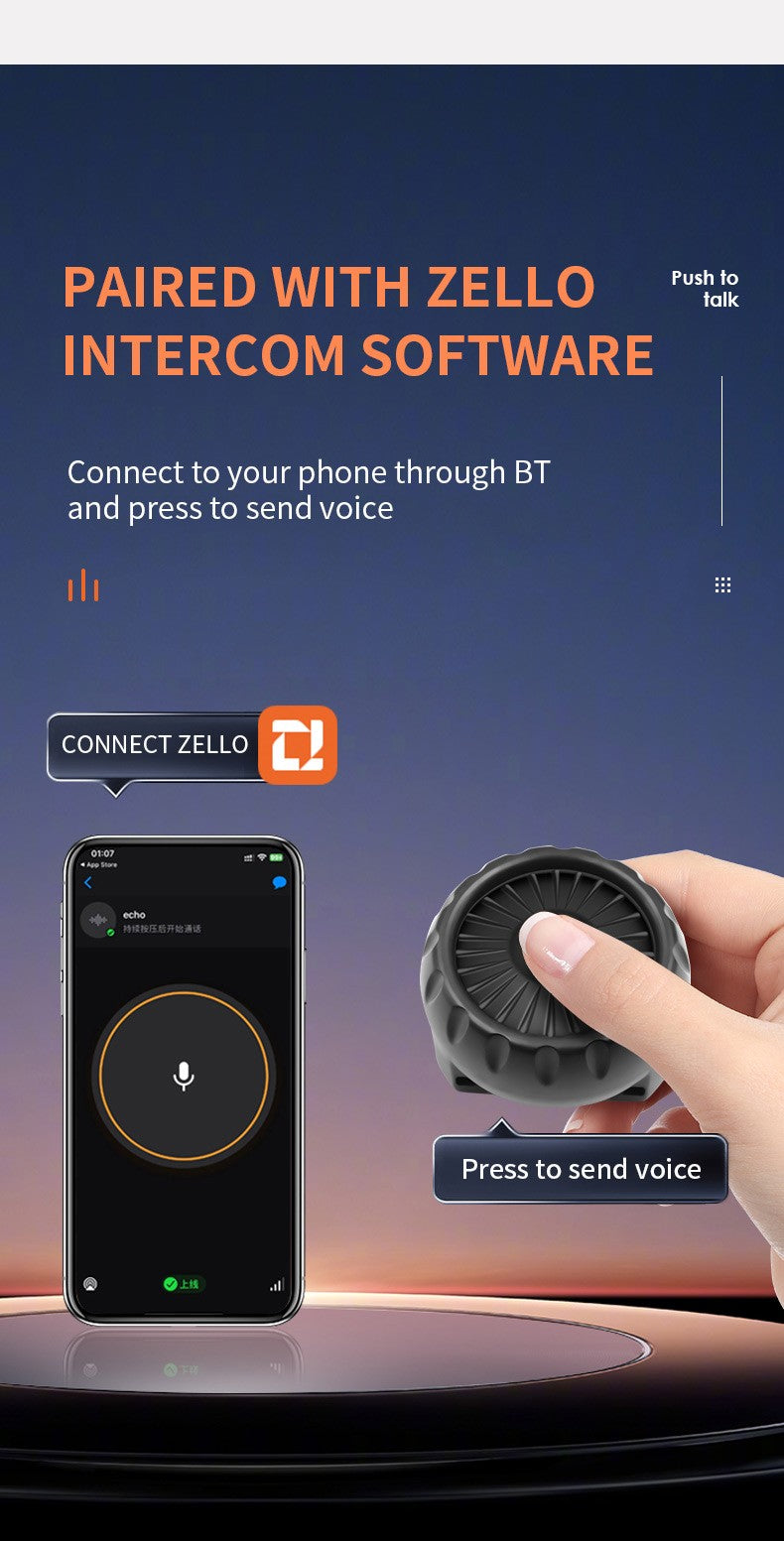 Wireless Btv PTT Control Button for ZELLO: Seamless Voice Communication!